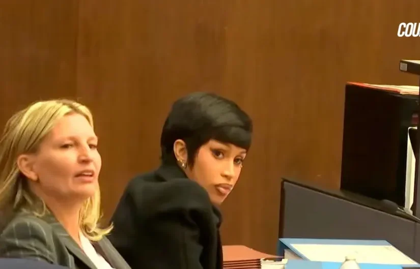 Cardi B arriving at court during her civil trial over alleged 2018 altercation with security guard.